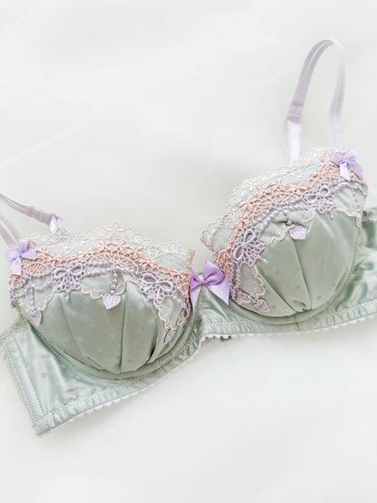 Mint Embroidery Bra 32A - 34AA
