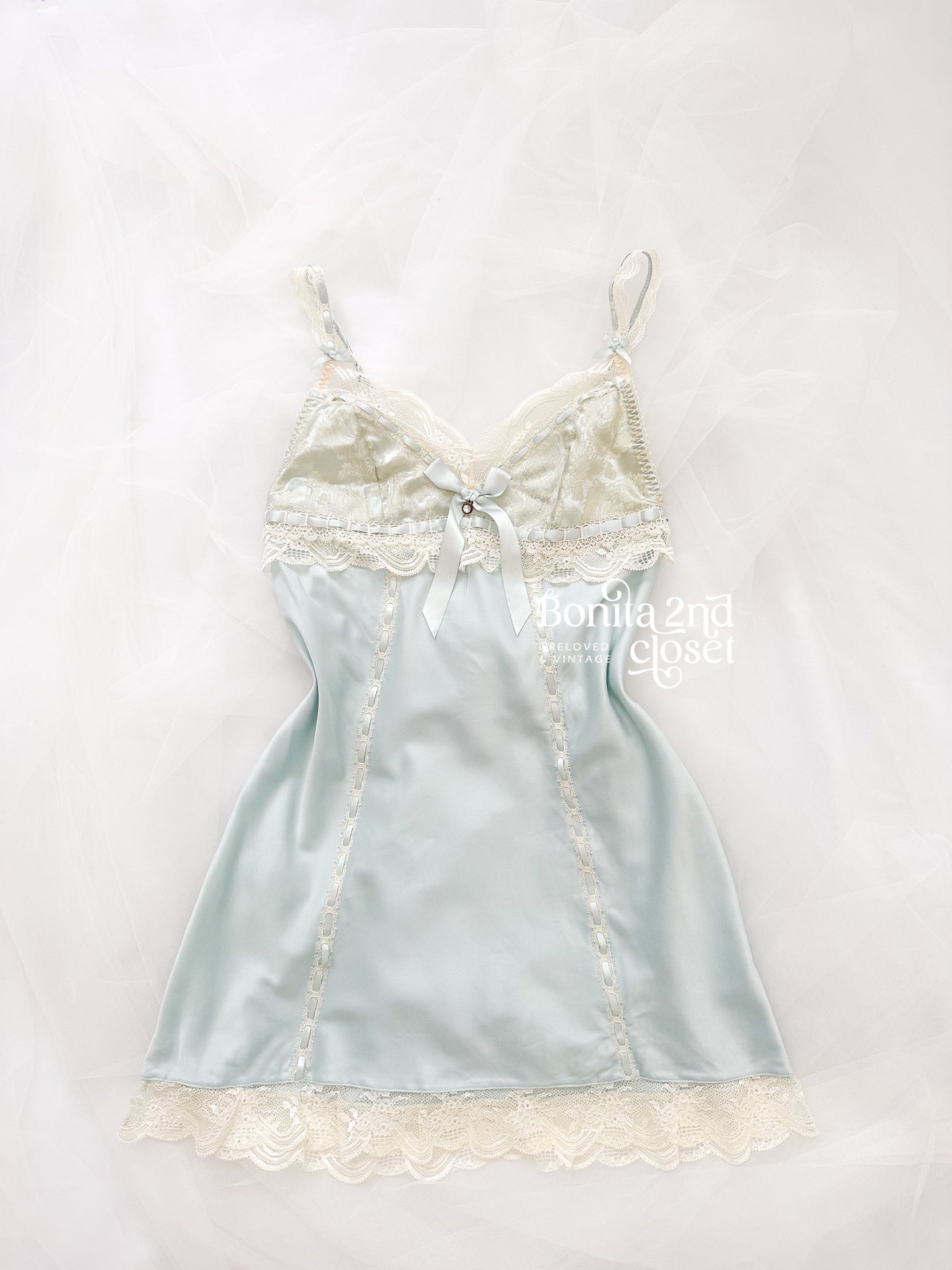 Rare Bleu Lace Reverie Slipdress