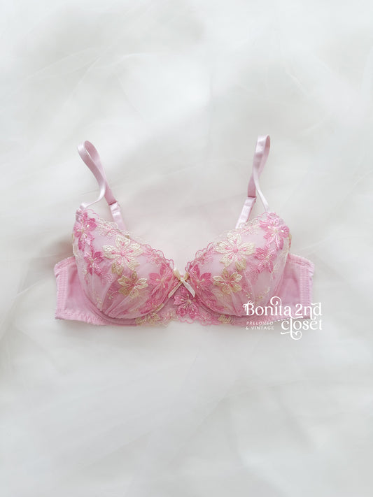 Sakura Embroidery Lace Bra 32B