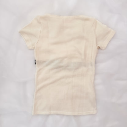 Japanese cozy Cream Pearl Top