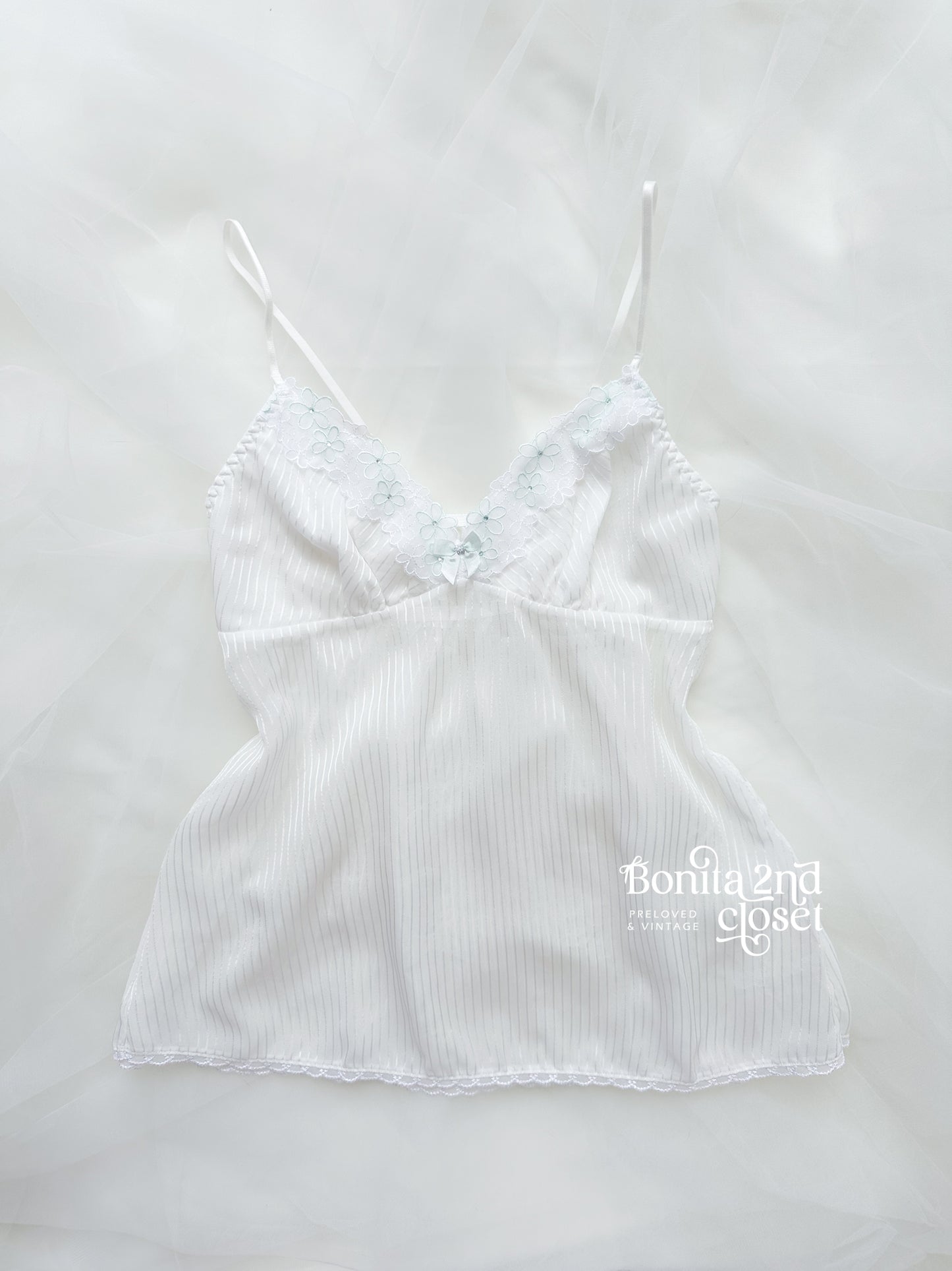 Stripe Mint Daisy Camisole