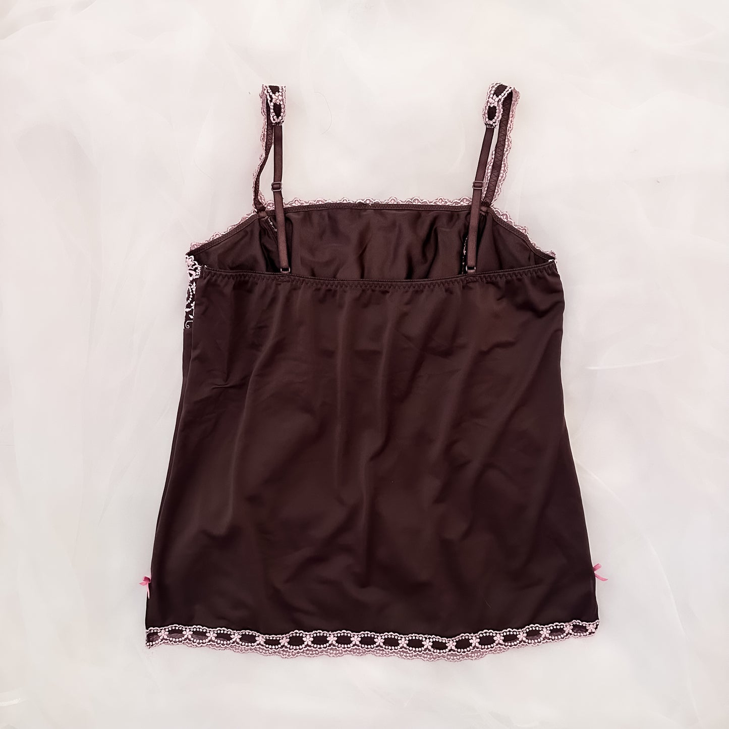 Japanese Brown Pink Lace Camisole