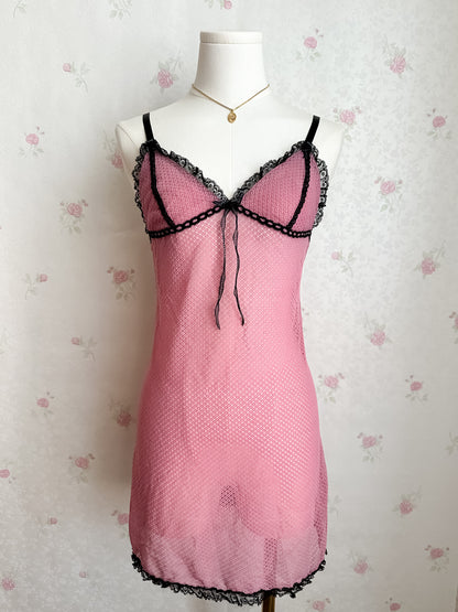 Pink Purple Trim Mesh Slip