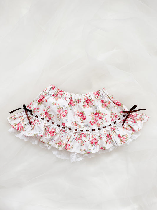 Ribbon Rose Sukapan Mini Skirt