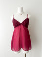 Burgundy Lace Chiffon Babydoll