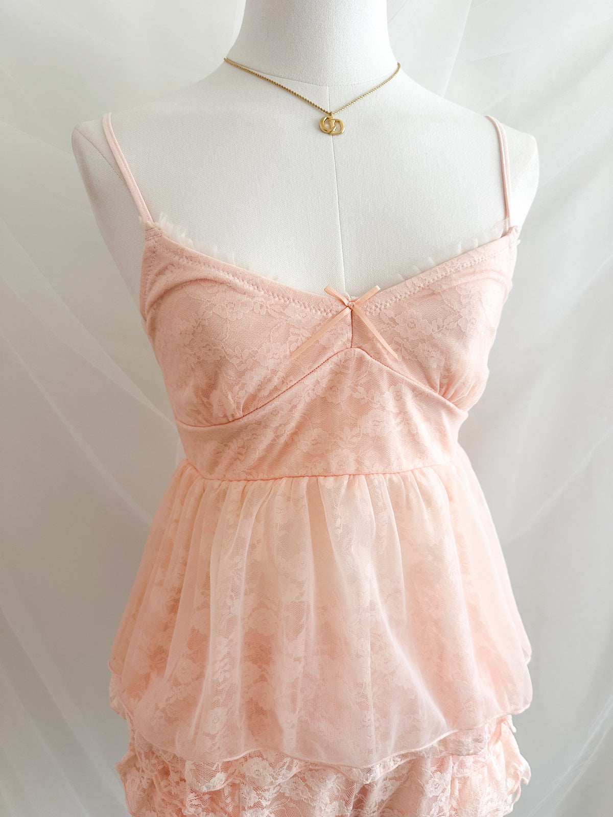 Rosette Ruffle Lace Lounge Set