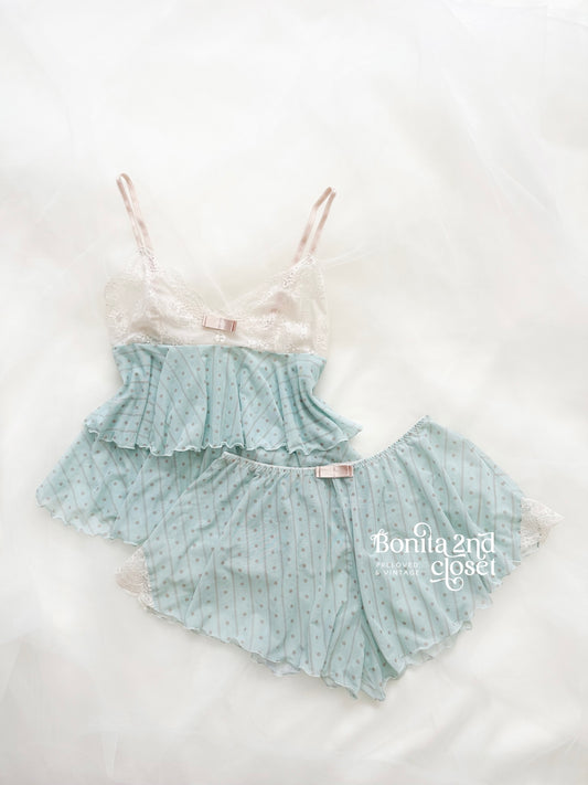 Power Dot Lace Babydoll Set