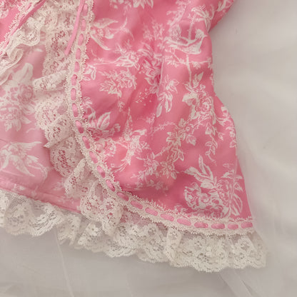 Vintage Milkmaid Floral Lace Trim Camisole