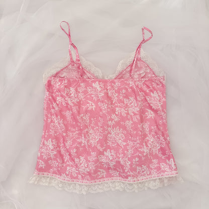 Vintage Milkmaid Floral Lace Trim Camisole